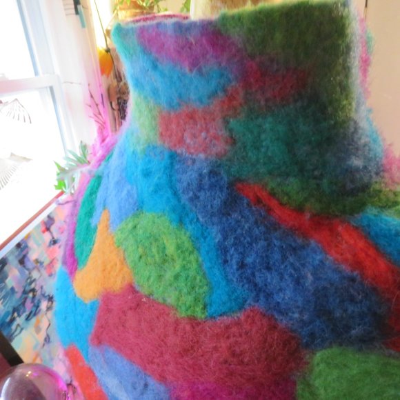 Vintage felted patchwork multicoloured April Cornell coat- stand out from crowd! - Picture 7 of 14